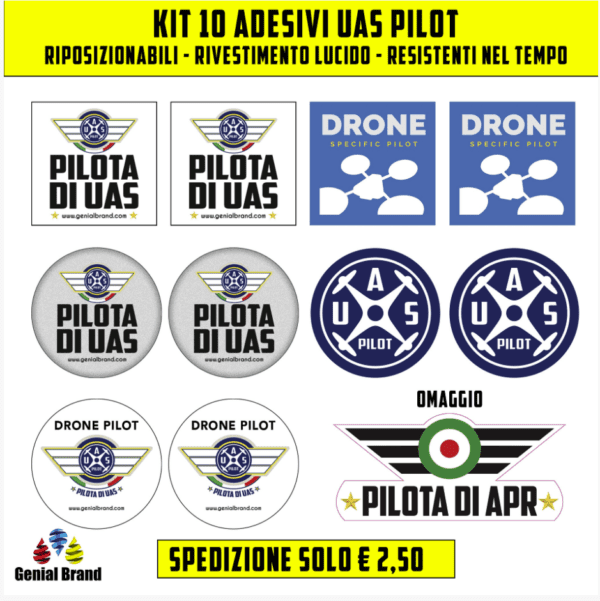 Adesivi drone kit 10 pezzi